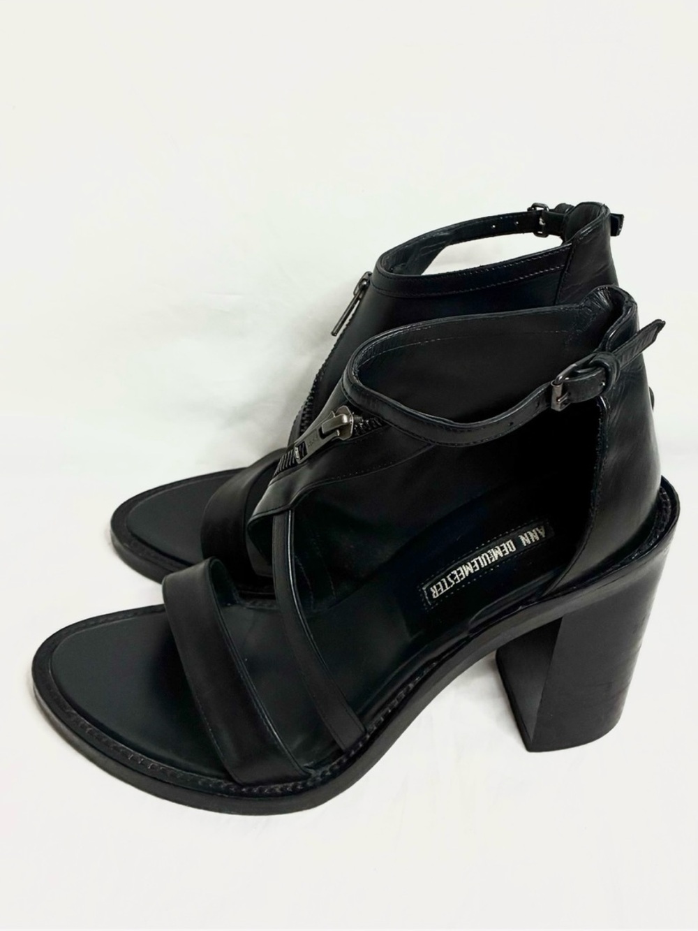 Ann Demeulemeester Ratio Nero Leather Sandals